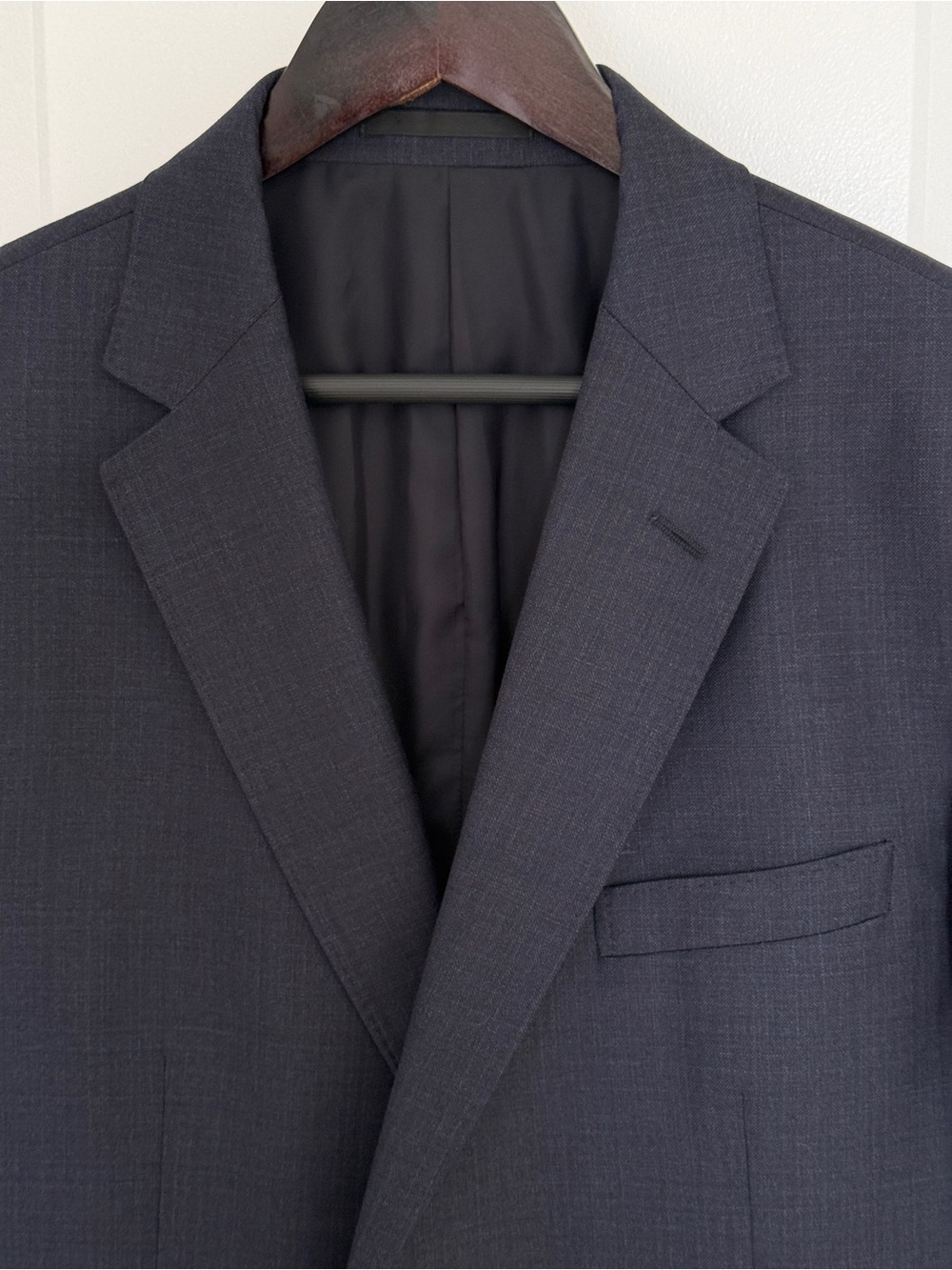 Z Zegna Dark Navy Textured Single-Breasted Suit Jacket
